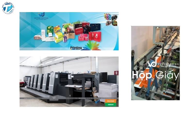 Hình ảnh về công ty và hệ thống máy móc tại công ty in Việt Dũng